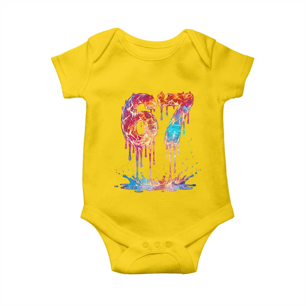Burning Six Seven Baby Onesie Drip Fire Flame Meme TS12 Daisy Print Your Wear