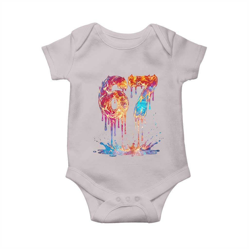 Burning Six Seven Baby Onesie Drip Fire Flame Meme TS12 Ice Gray Print Your Wear