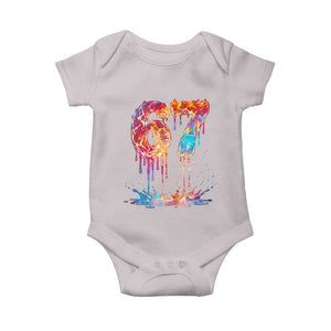 Burning Six Seven Baby Onesie Drip Fire Flame Meme TS12 Ice Gray Print Your Wear