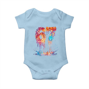 Burning Six Seven Baby Onesie Drip Fire Flame Meme TS12 Light Blue Print Your Wear