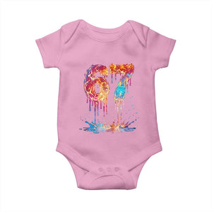Burning Six Seven Baby Onesie Drip Fire Flame Meme TS12 Light Pink Print Your Wear