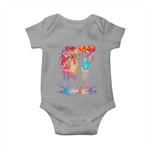 Burning Six Seven Baby Onesie Drip Fire Flame Meme TS12 Sport Gray Print Your Wear