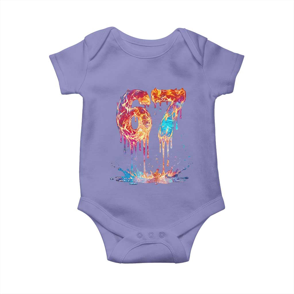 Burning Six Seven Baby Onesie Drip Fire Flame Meme TS12 Violet Print Your Wear