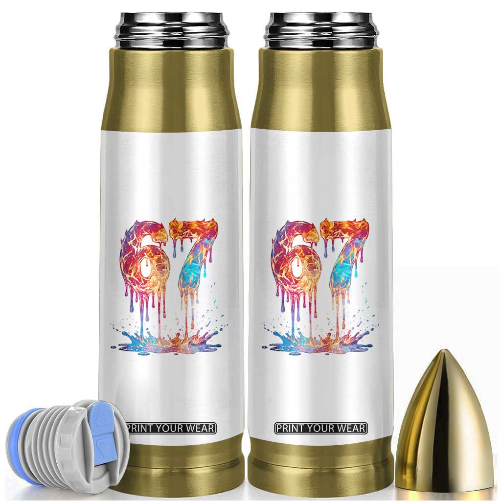 Burning Six Seven Bullet Tumbler Drip Fire Flame Meme TS12 White Print Your Wear