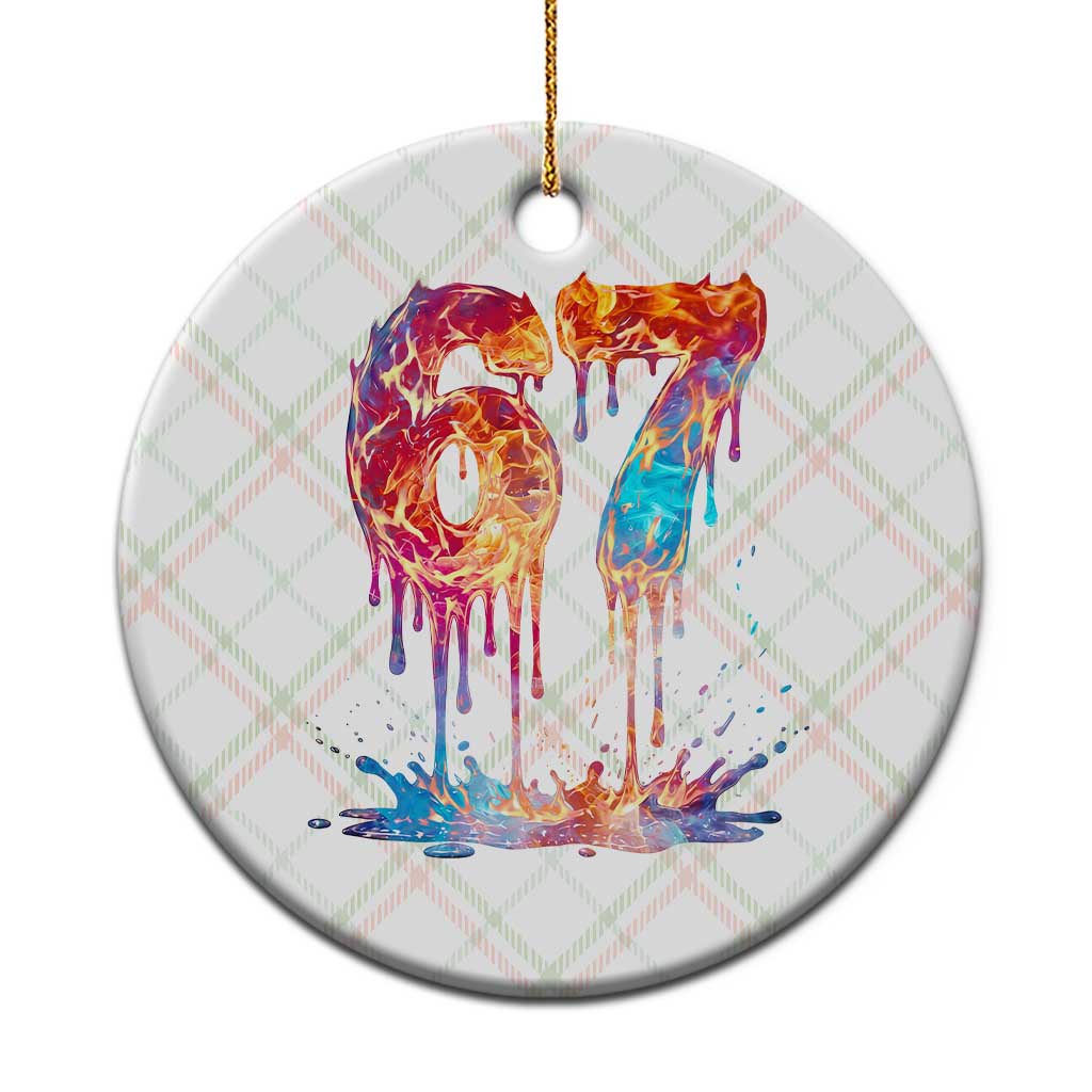 Burning Six Seven Ceramic Ornament Drip Fire Flame Meme TS12 1pc Christmas Plaid Print Your Wear