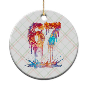Burning Six Seven Ceramic Ornament Drip Fire Flame Meme TS12 1pc Christmas Plaid Print Your Wear