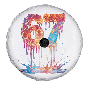 Burning Six Seven Spare Tire Cover Drip Fire Flame Meme TS12 Print Your Wear