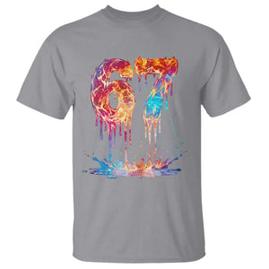 Burning Six Seven T Shirt Drip Fire Flame Meme TS12 Sport Gray Print Your Wear