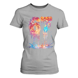 Burning Six Seven T Shirt For Women Drip Fire Flame Meme TS12 Sport Gray Print Your Wear
