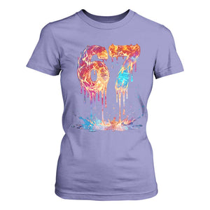 Burning Six Seven T Shirt For Women Drip Fire Flame Meme TS12 Violet Print Your Wear