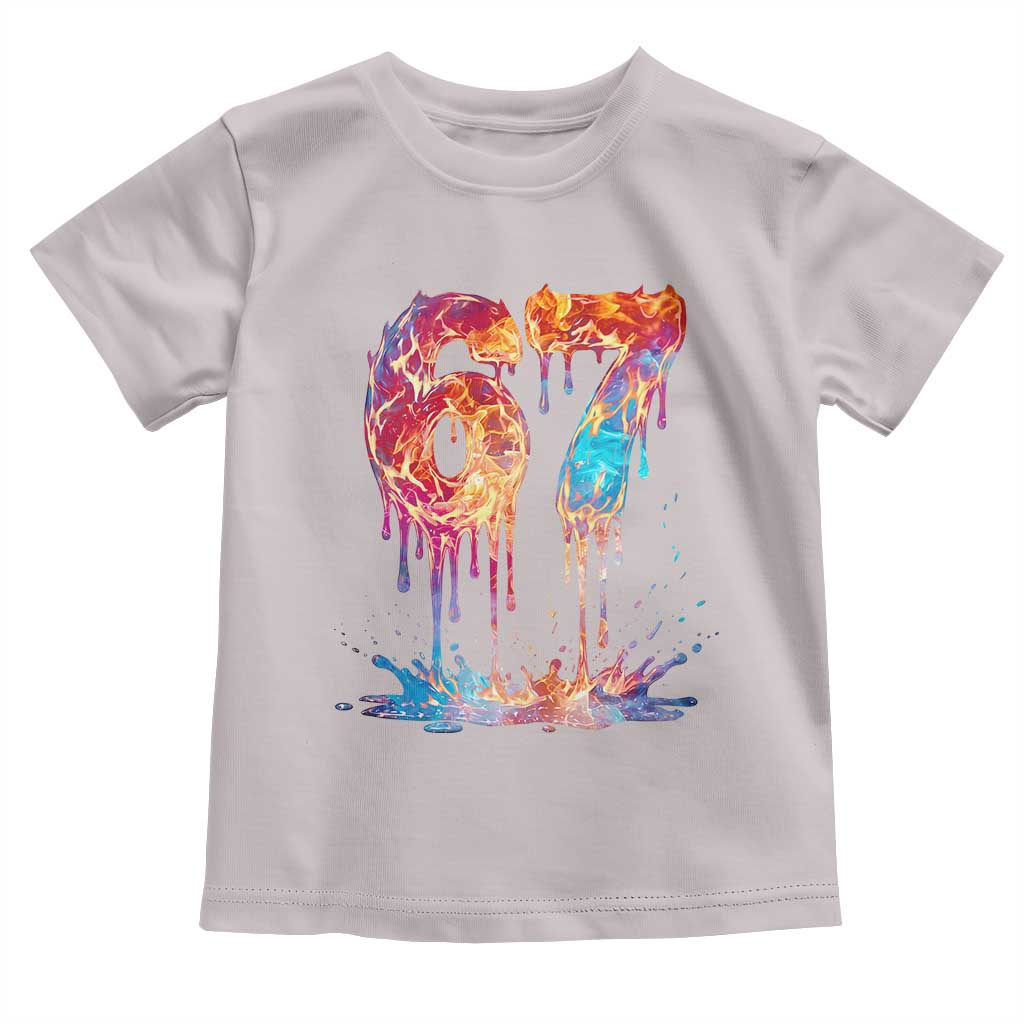 Burning Six Seven Toddler T Shirt Drip Fire Flame Meme TS12 Ice Gray Print Your Wear