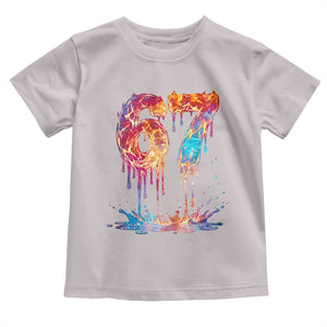 Burning Six Seven Toddler T Shirt Drip Fire Flame Meme TS12 Ice Gray Print Your Wear