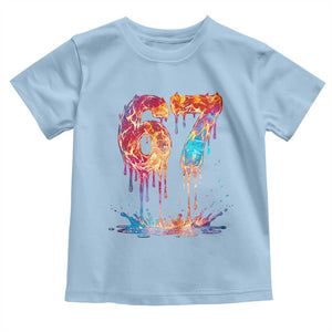 Burning Six Seven Toddler T Shirt Drip Fire Flame Meme TS12 Light Blue Print Your Wear