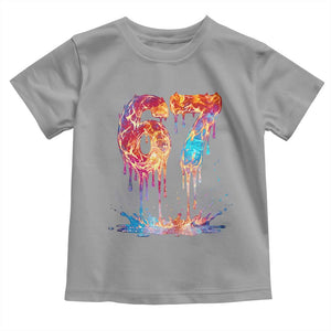 Burning Six Seven Toddler T Shirt Drip Fire Flame Meme TS12 Sport Gray Print Your Wear
