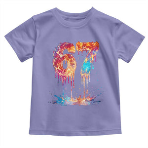 Burning Six Seven Toddler T Shirt Drip Fire Flame Meme TS12 Violet Print Your Wear