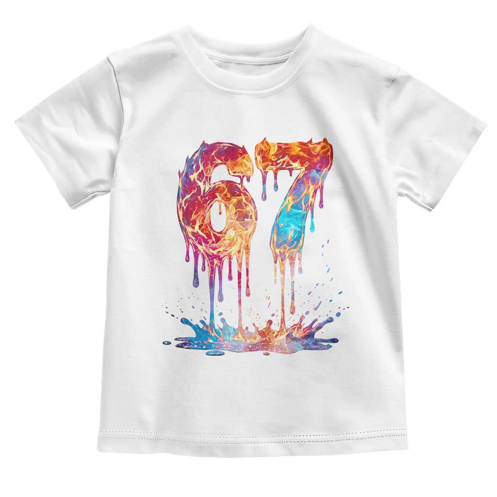 Burning Six Seven Toddler T Shirt Drip Fire Flame Meme TS12 White Print Your Wear