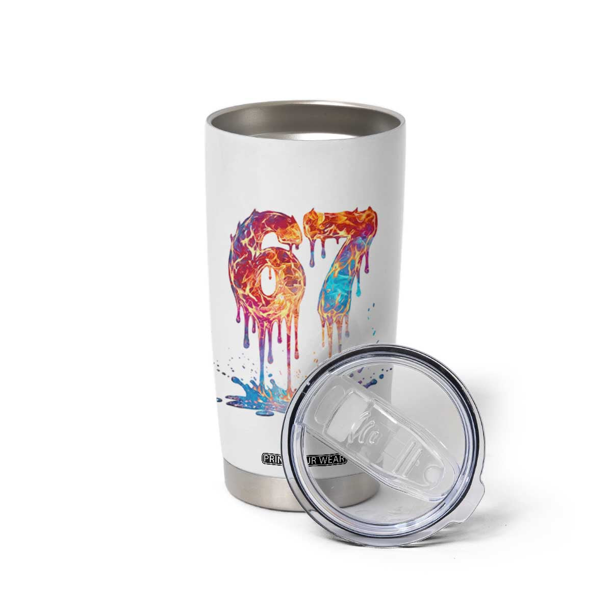 Burning Six Seven Tumbler Cup Drip Fire Flame Meme TS12 Print Your Wear