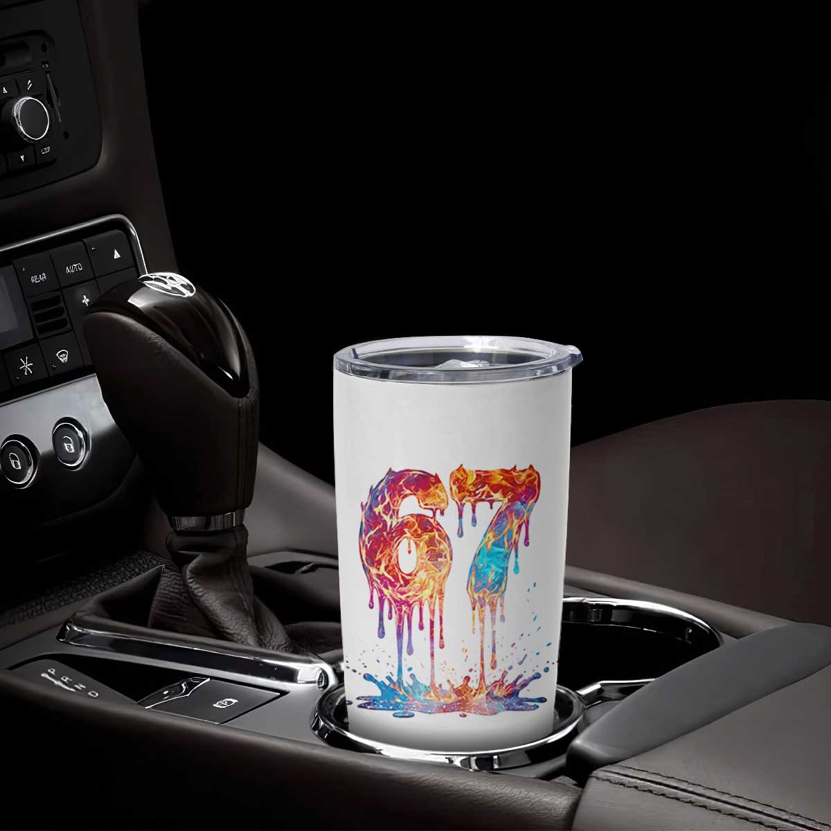 Burning Six Seven Tumbler Cup Drip Fire Flame Meme TS12 Print Your Wear