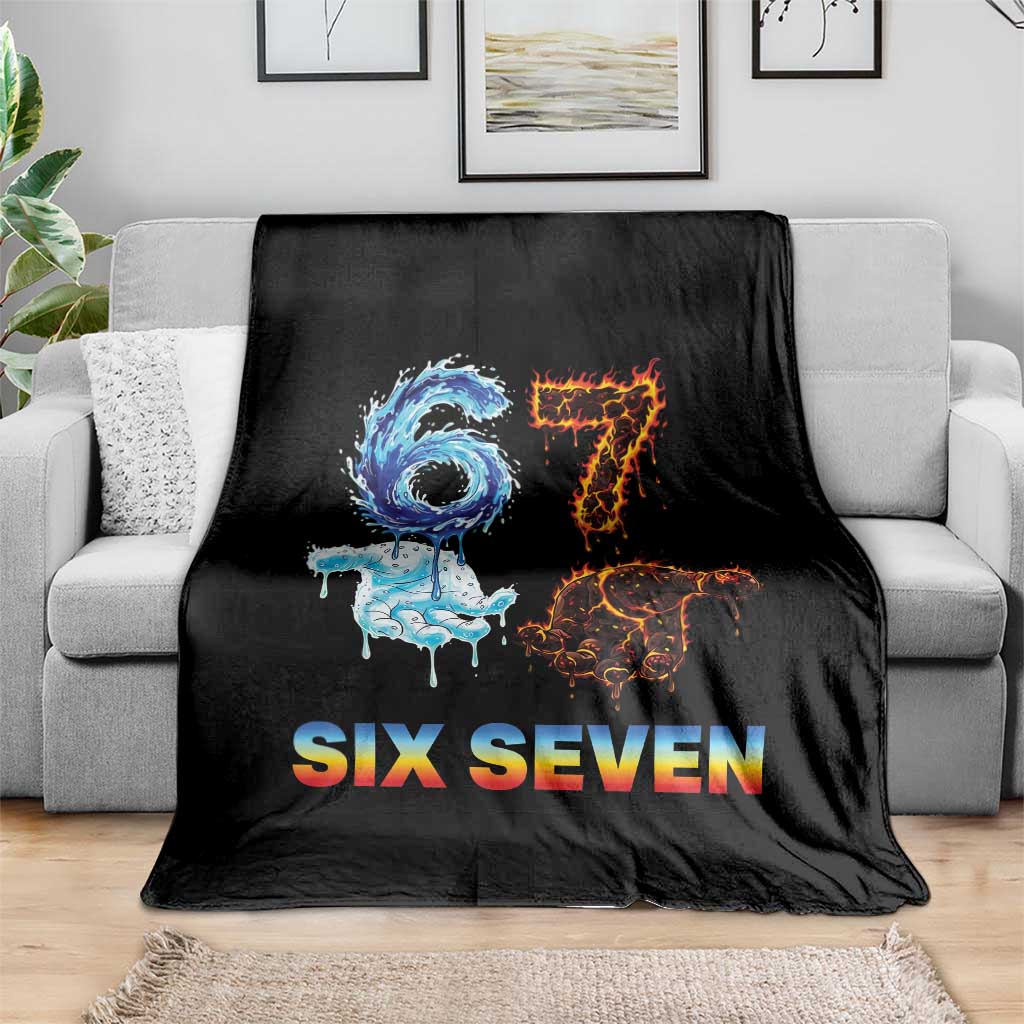 Water Fire Element Six Seven Throw Blanket Trendy Meme Gift TS12 Print Your Wear