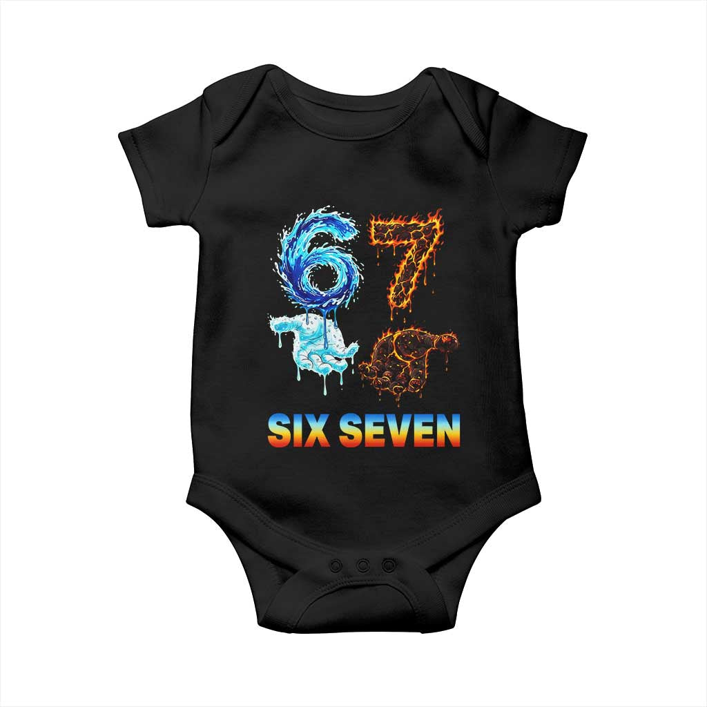 Water Fire Element Six Seven Baby Onesie Trendy Meme Gift TS12 Black Print Your Wear