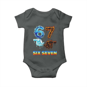 Water Fire Element Six Seven Baby Onesie Trendy Meme Gift TS12 Dark Heather Print Your Wear