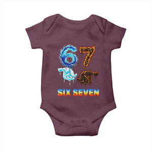 Water Fire Element Six Seven Baby Onesie Trendy Meme Gift TS12 Maroon Print Your Wear