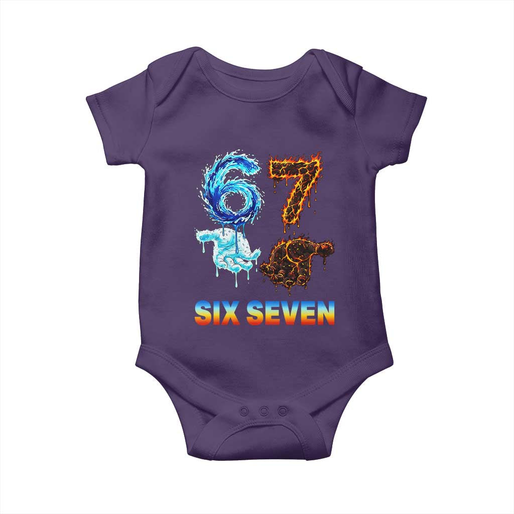 Water Fire Element Six Seven Baby Onesie Trendy Meme Gift TS12 Purple Print Your Wear