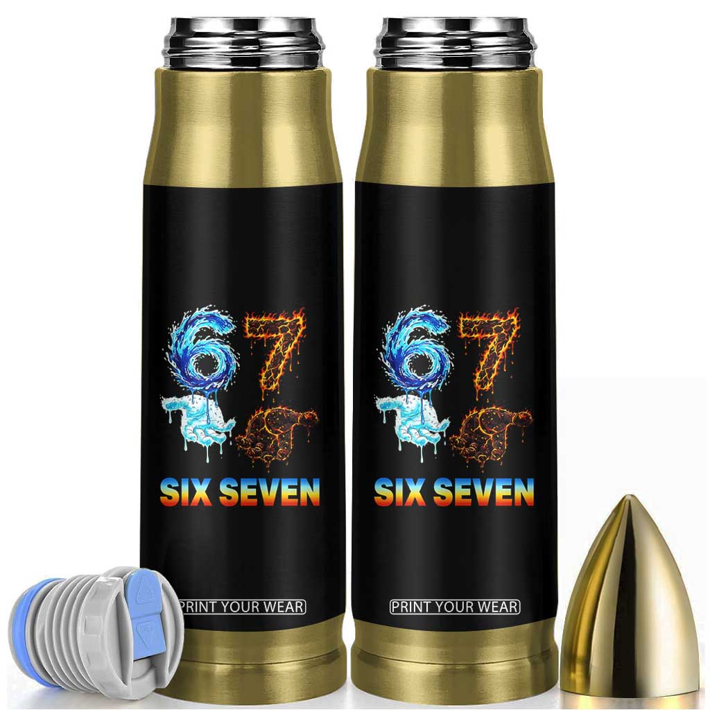 Water Fire Element Six Seven Bullet Tumbler Trendy Meme Gift TS12 Black Print Your Wear