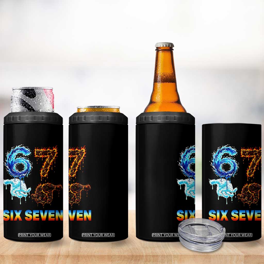 Water Fire Element Six Seven 4 in 1 Can Cooler Tumbler Trendy Meme Gift TS12 Print Your Wear