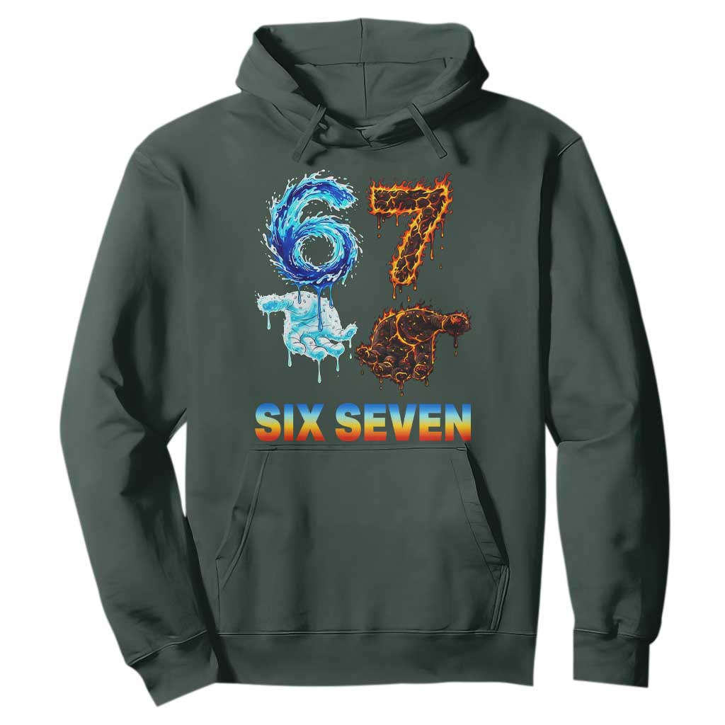 Water Fire Element Six Seven Hoodie Trendy Meme Gift TS12 Dark Forest Green Print Your Wear