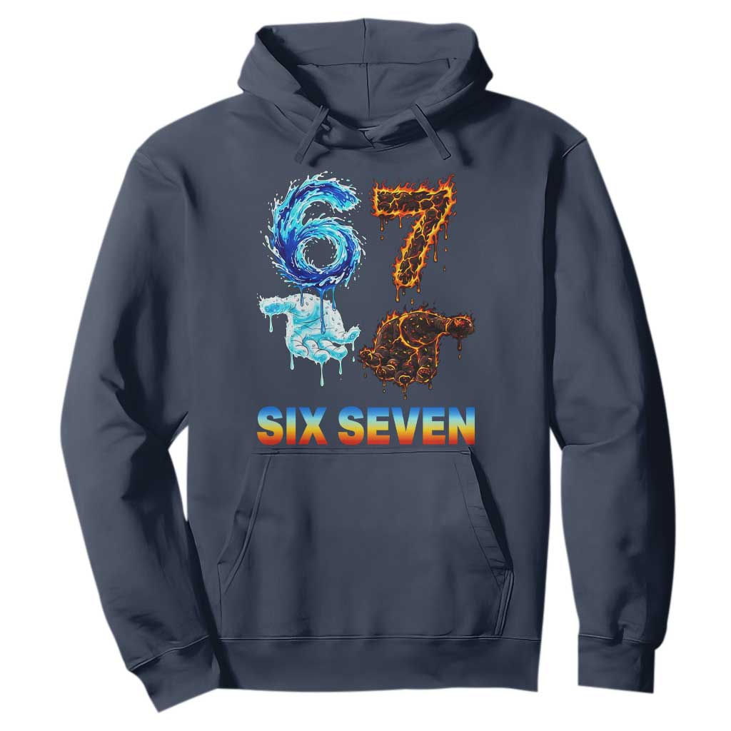 Water Fire Element Six Seven Hoodie Trendy Meme Gift TS12 Navy Print Your Wear