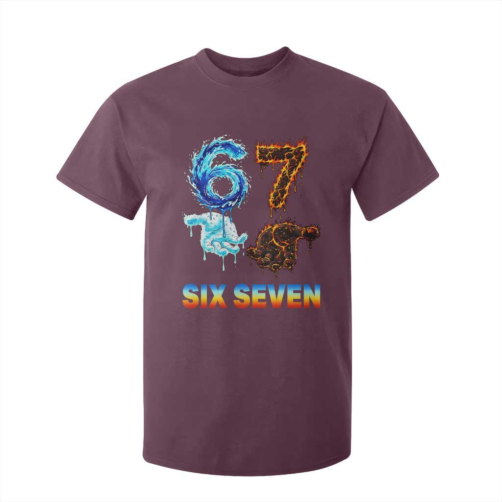 Water Fire Element Six Seven T Shirt For Kid Trendy Meme Gift TS12 Maroon Print Your Wear