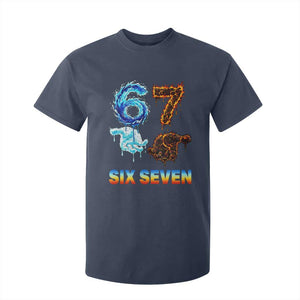 Water Fire Element Six Seven T Shirt For Kid Trendy Meme Gift TS12 Navy Print Your Wear