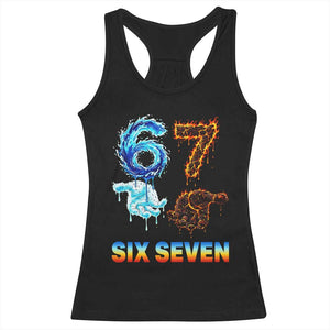 Water Fire Element Six Seven Racerback Tank Top Trendy Meme Gift TS12 Black Print Your Wear