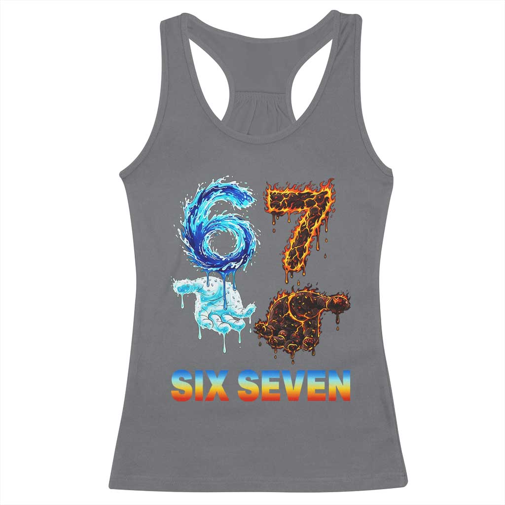 Water Fire Element Six Seven Racerback Tank Top Trendy Meme Gift TS12 Charcoal Print Your Wear