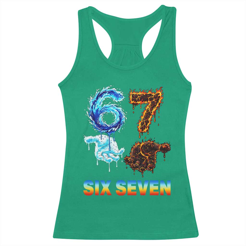 Water Fire Element Six Seven Racerback Tank Top Trendy Meme Gift TS12 Irish Green Print Your Wear
