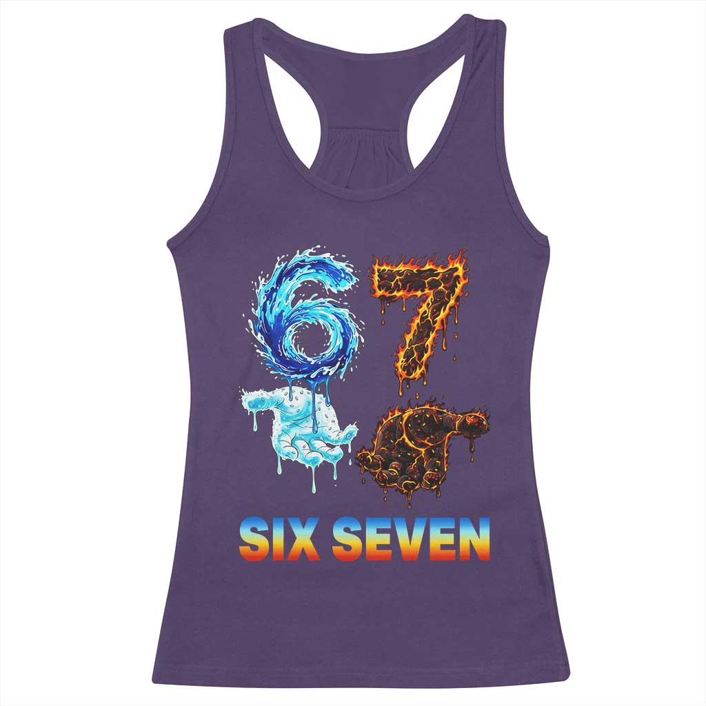 Water Fire Element Six Seven Racerback Tank Top Trendy Meme Gift TS12 Purple Print Your Wear