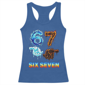Water Fire Element Six Seven Racerback Tank Top Trendy Meme Gift TS12 Royal Blue Print Your Wear