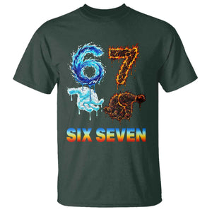 Water Fire Element Six Seven T Shirt Trendy Meme Gift TS12 Dark Forest Green Print Your Wear