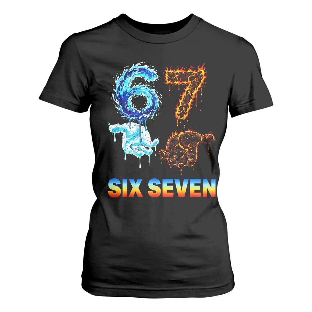 Water Fire Element Six Seven T Shirt For Women Trendy Meme Gift TS12 Black Print Your Wear
