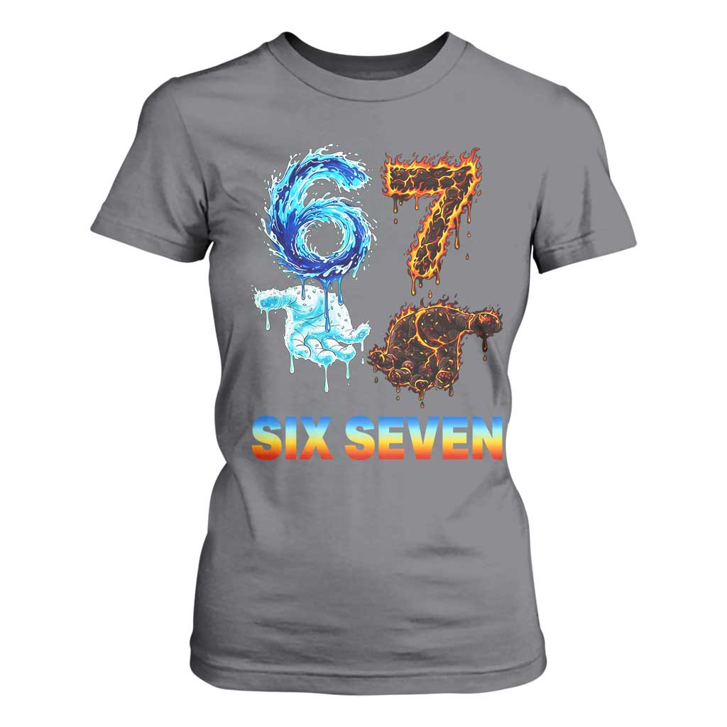 Water Fire Element Six Seven T Shirt For Women Trendy Meme Gift TS12 Charcoal Print Your Wear