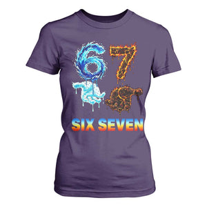 Water Fire Element Six Seven T Shirt For Women Trendy Meme Gift TS12 Purple Print Your Wear