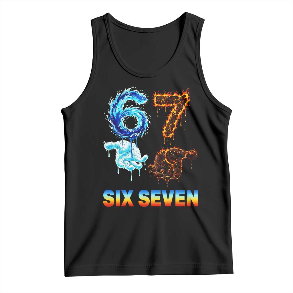 Water Fire Element Six Seven Tank Top Trendy Meme Gift TS12 Black Print Your Wear