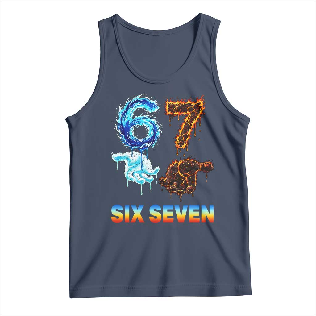 Water Fire Element Six Seven Tank Top Trendy Meme Gift TS12 Navy Print Your Wear