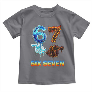 Water Fire Element Six Seven Toddler T Shirt Trendy Meme Gift TS12 Charcoal Print Your Wear