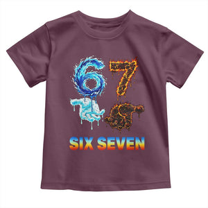 Water Fire Element Six Seven Toddler T Shirt Trendy Meme Gift TS12 Maroon Print Your Wear