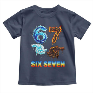 Water Fire Element Six Seven Toddler T Shirt Trendy Meme Gift TS12 Navy Print Your Wear