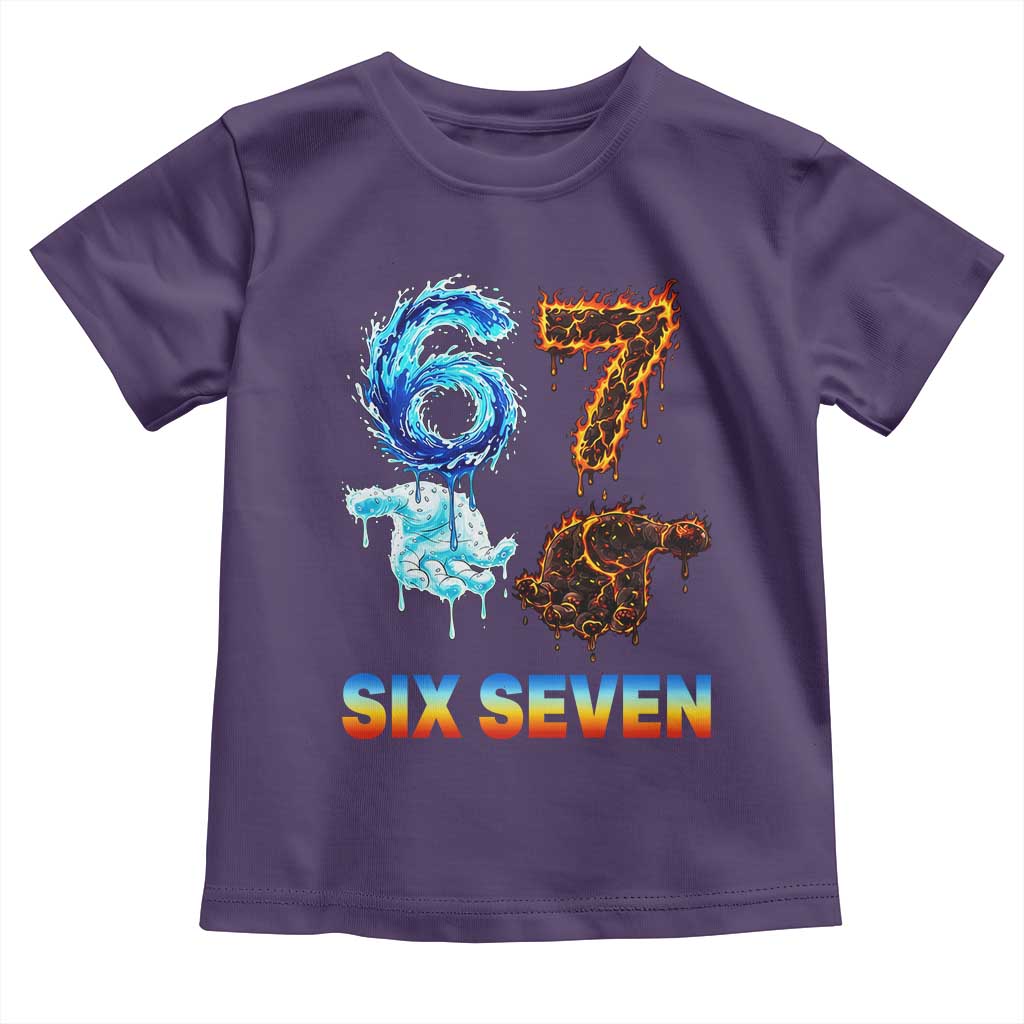 Water Fire Element Six Seven Toddler T Shirt Trendy Meme Gift TS12 Purple Print Your Wear