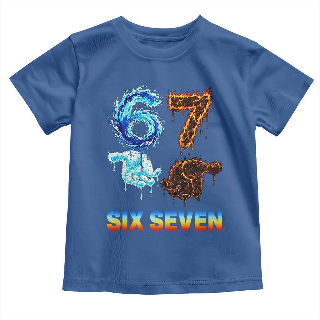 Water Fire Element Six Seven Toddler T Shirt Trendy Meme Gift TS12 Royal Blue Print Your Wear