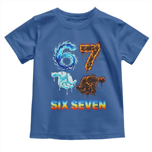 Water Fire Element Six Seven Toddler T Shirt Trendy Meme Gift TS12 Royal Blue Print Your Wear